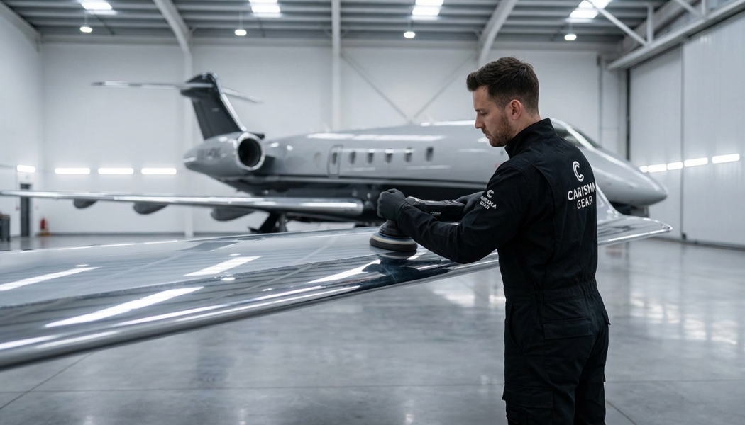 Carisma Gear Aviation Team bei der Flugzeugaufbereitung Ganderkesee